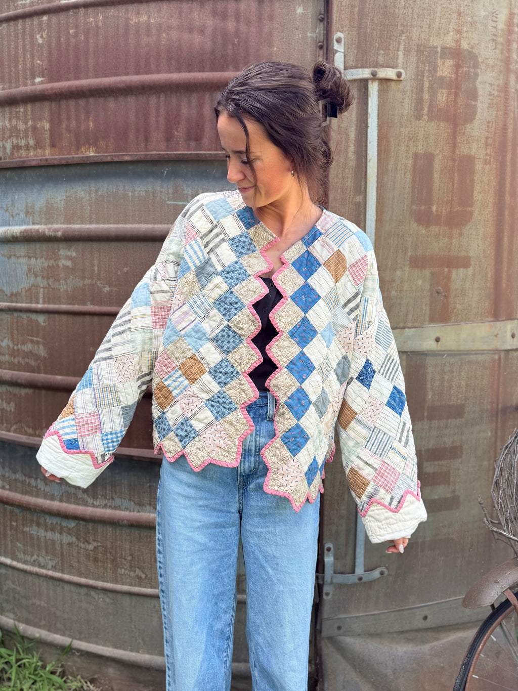Pink and Blue Scalloped Edge (LG/XL)