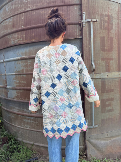 Blue and Pink Scallop 3/4 Length (MD/LG)