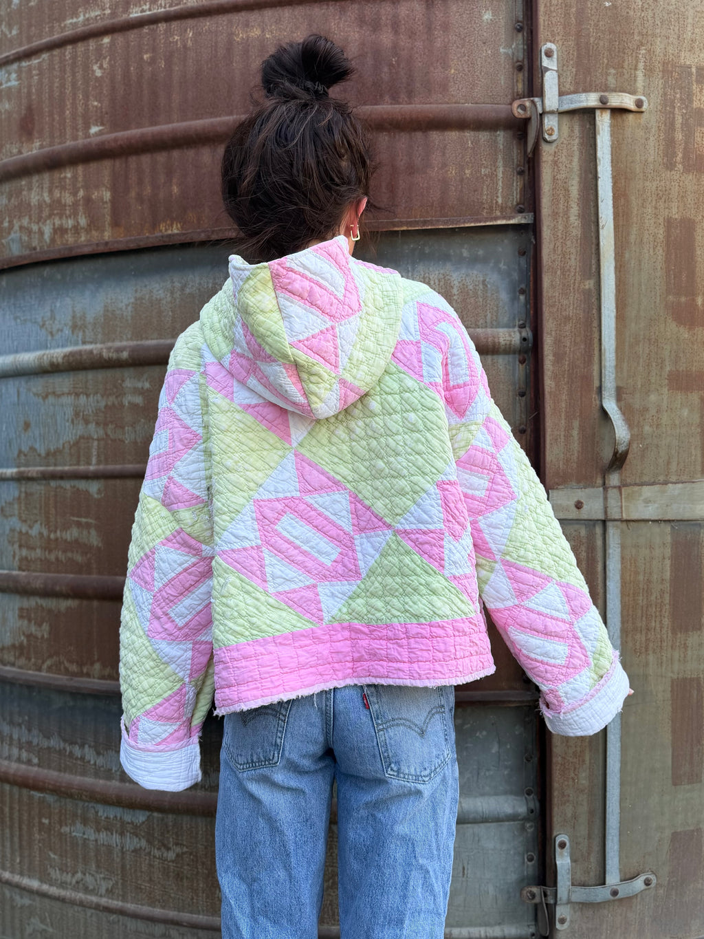 Pink and Green Hoodie (MD/LG)